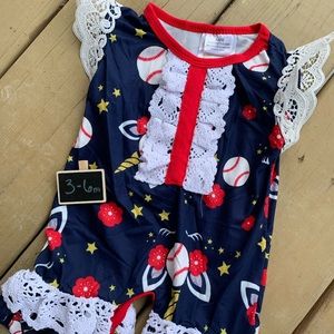 Unicorn baseball romper